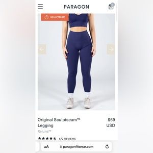 Paragon Fitwear Navy Blue Original Sculptseam™ Legging NWT